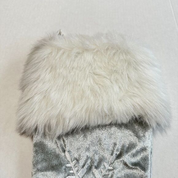 Prima Creations 2008 Gray Snowflake Fluffy Christmas Stocking - Picture 3 of 11